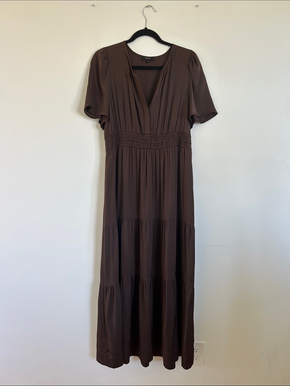 QUINCE Silk Tiered Maxi Dress
